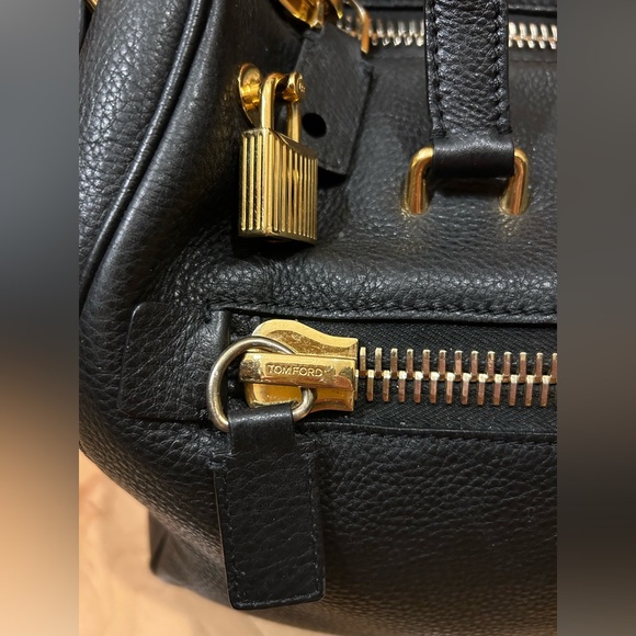 Tom Ford Black Pebbled Leather Frea Freya Satchel Handbag - Picture 13 of 13